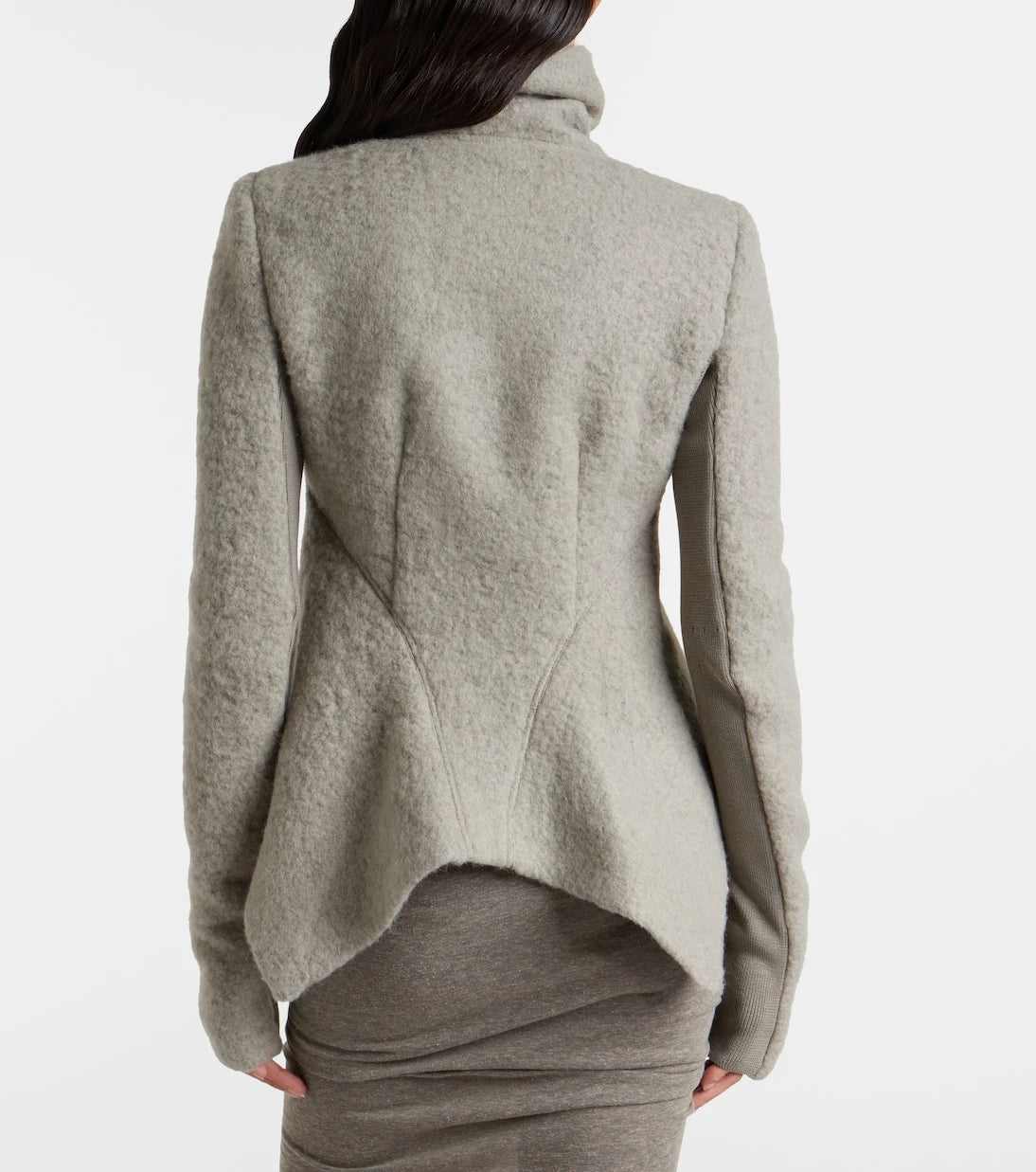 Rick Owens - Asymmetric alpaca and wool-blend jacket