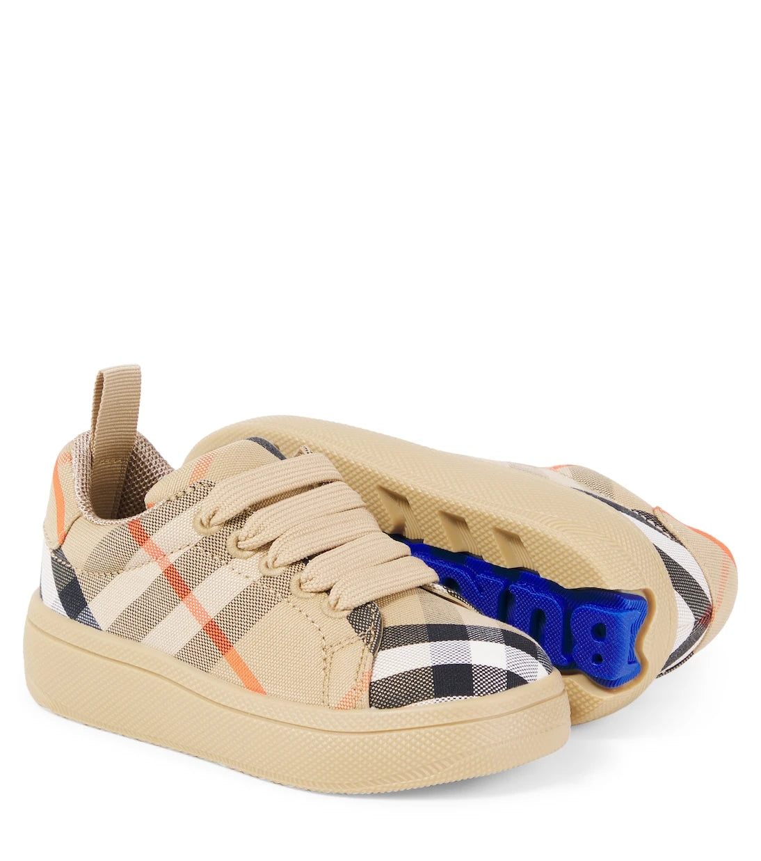 Burberry Kids - حذاء سنيكرز قماش بنقشة مربعات بربري