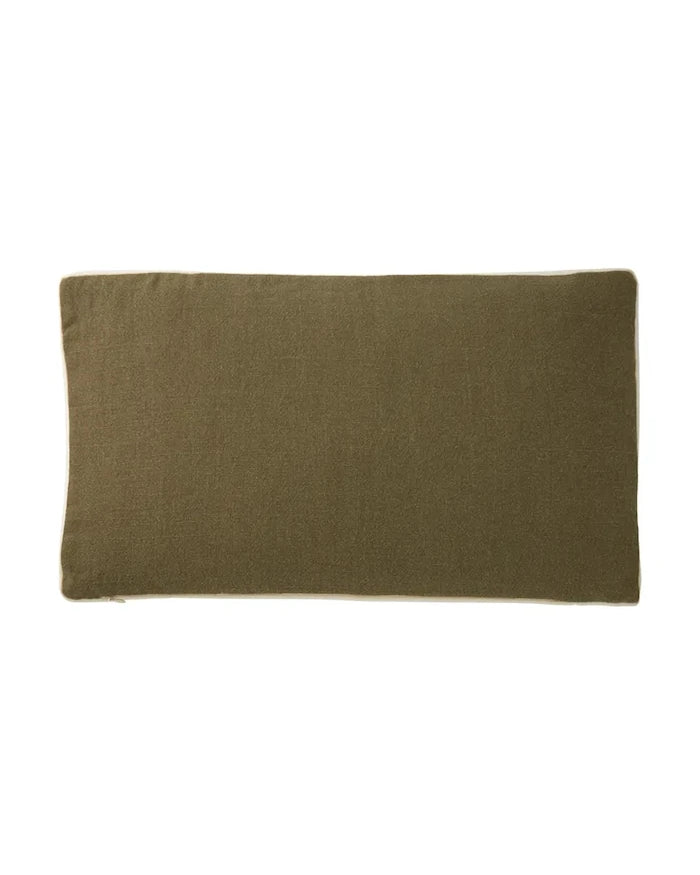 BOSS CLAYTON Koyu haki 31 x 55 cm dekoratif keten yastık kılıfı