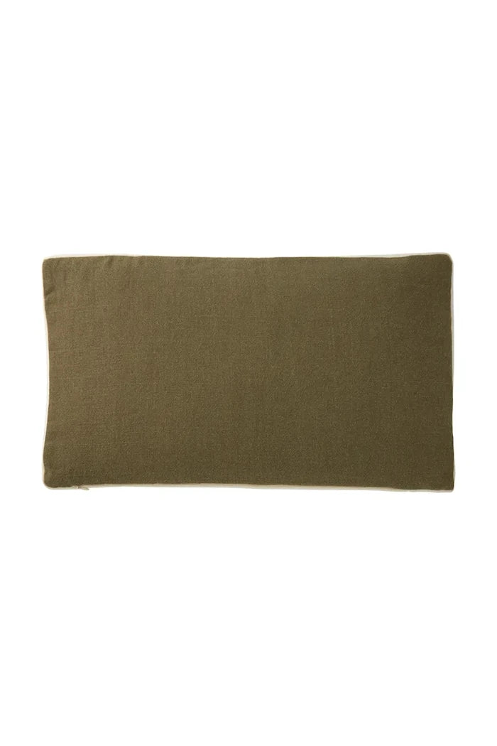 BOSS CLAYTON Koyu haki 31 x 55 cm dekoratif keten yastık kılıfı