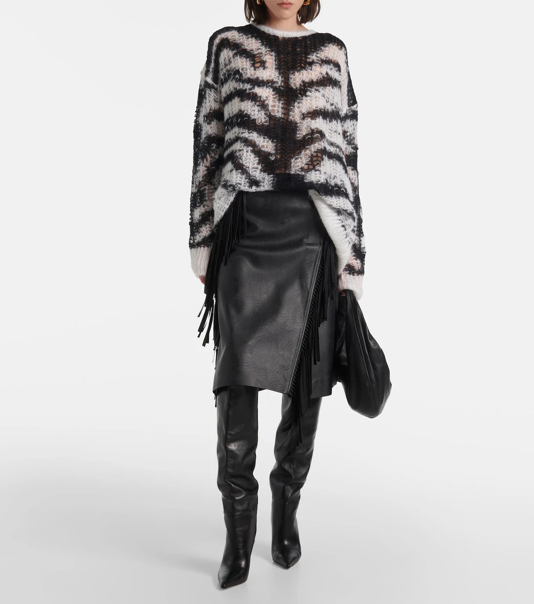 Stella McCartney - Zebra-print wool-blend sweater