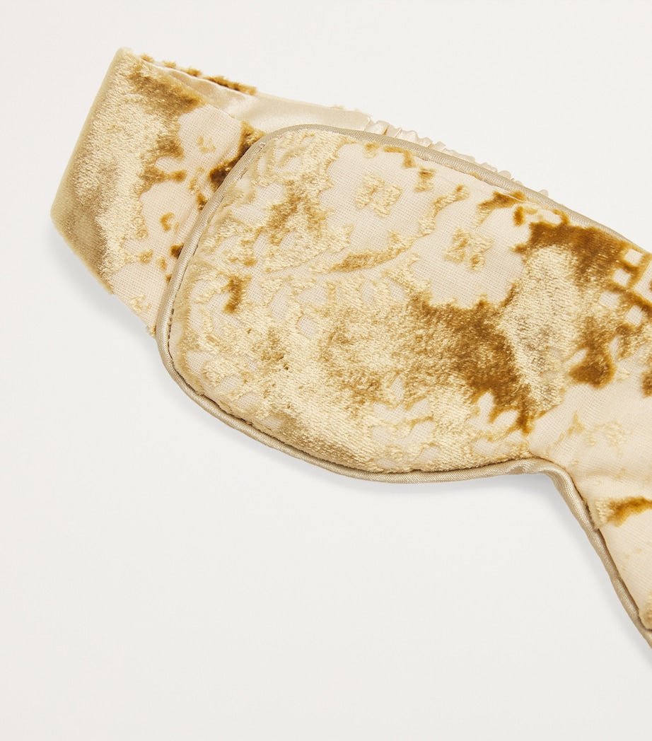 Gold Silk Floral Eye Mask