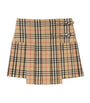 Burberry Beige Wool Check Pleated Mini Kilt