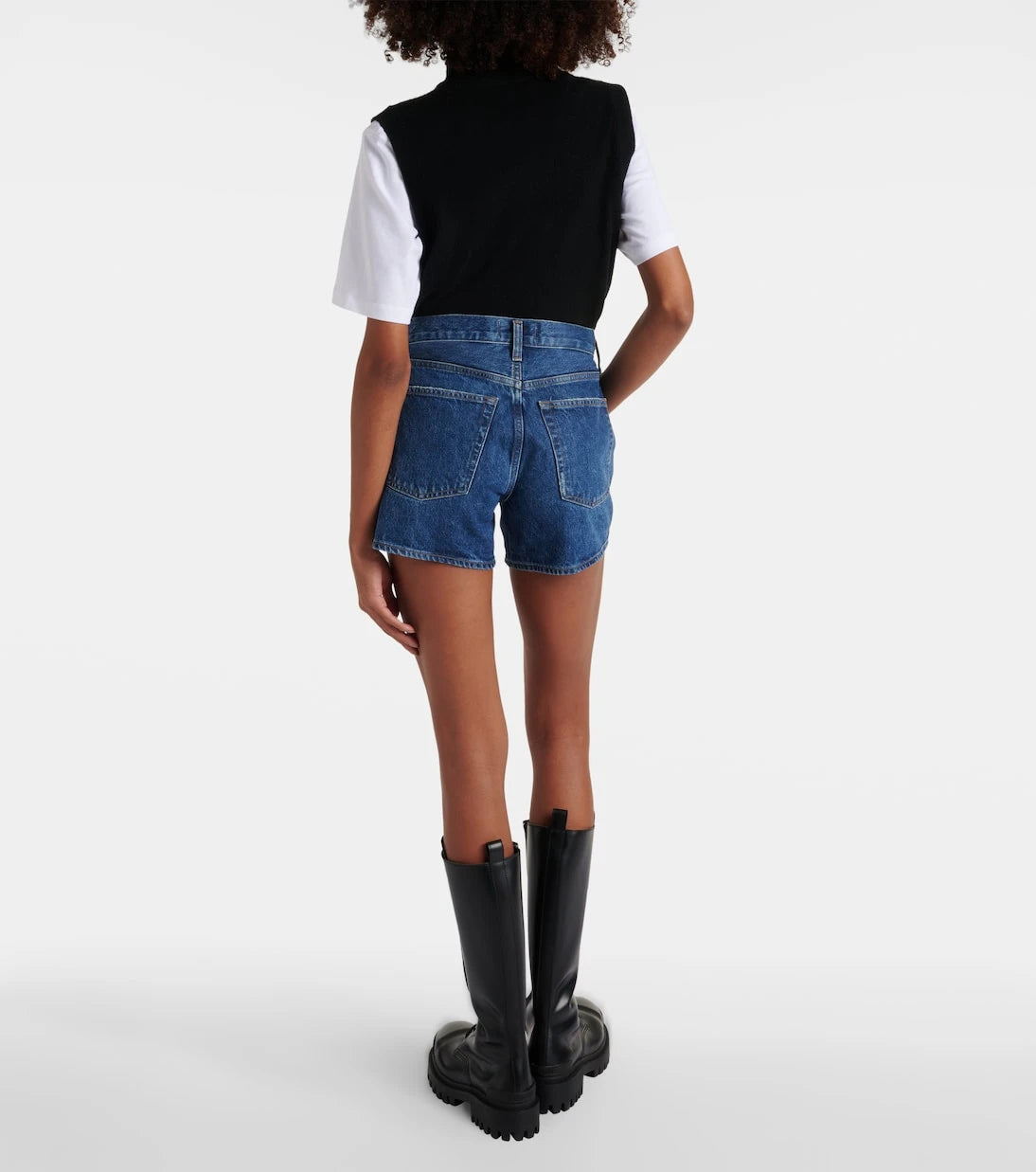 Agolde - Parker Long high-rise denim shorts