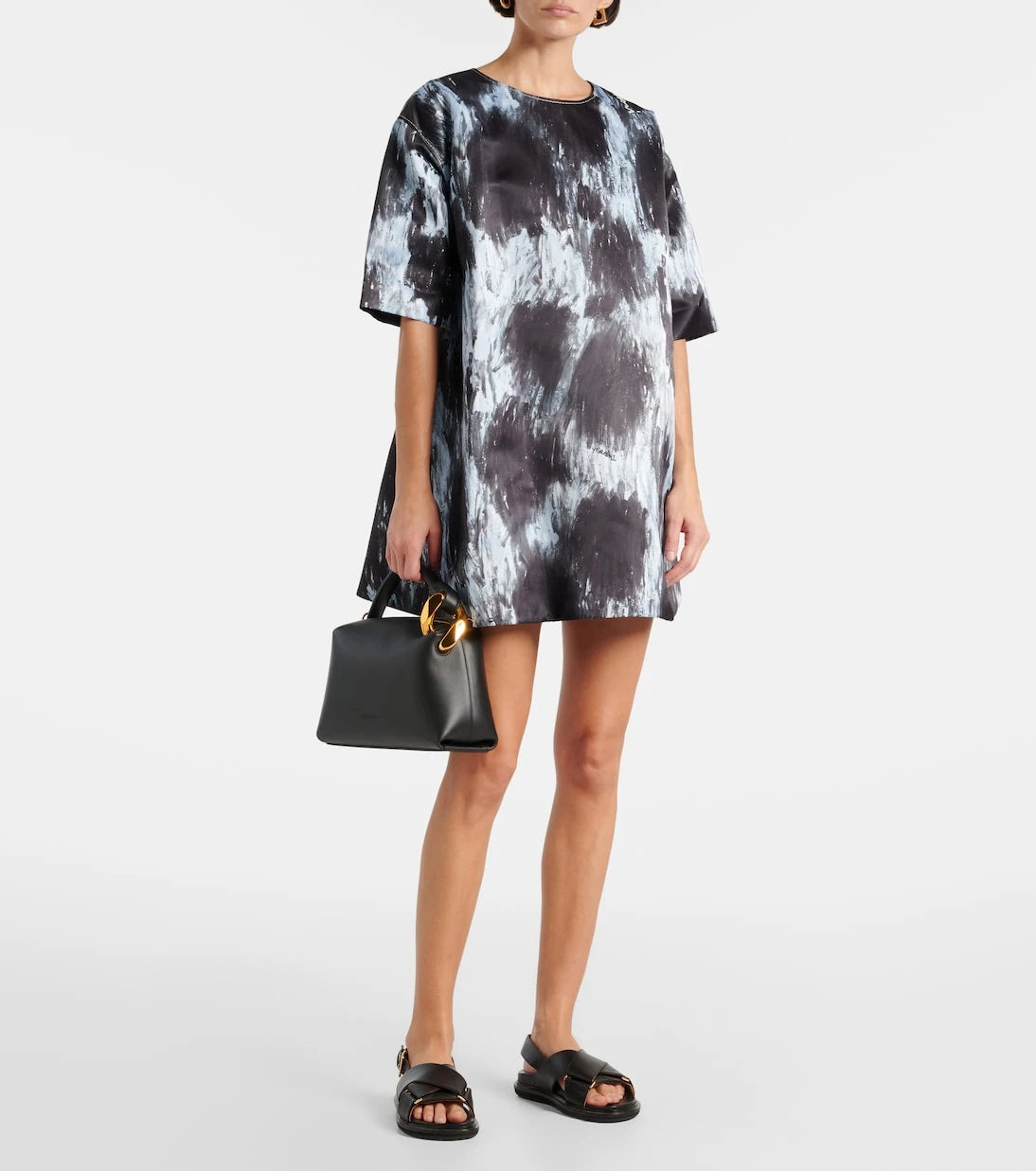 Marni - Leopard-print duchesse satin minidress