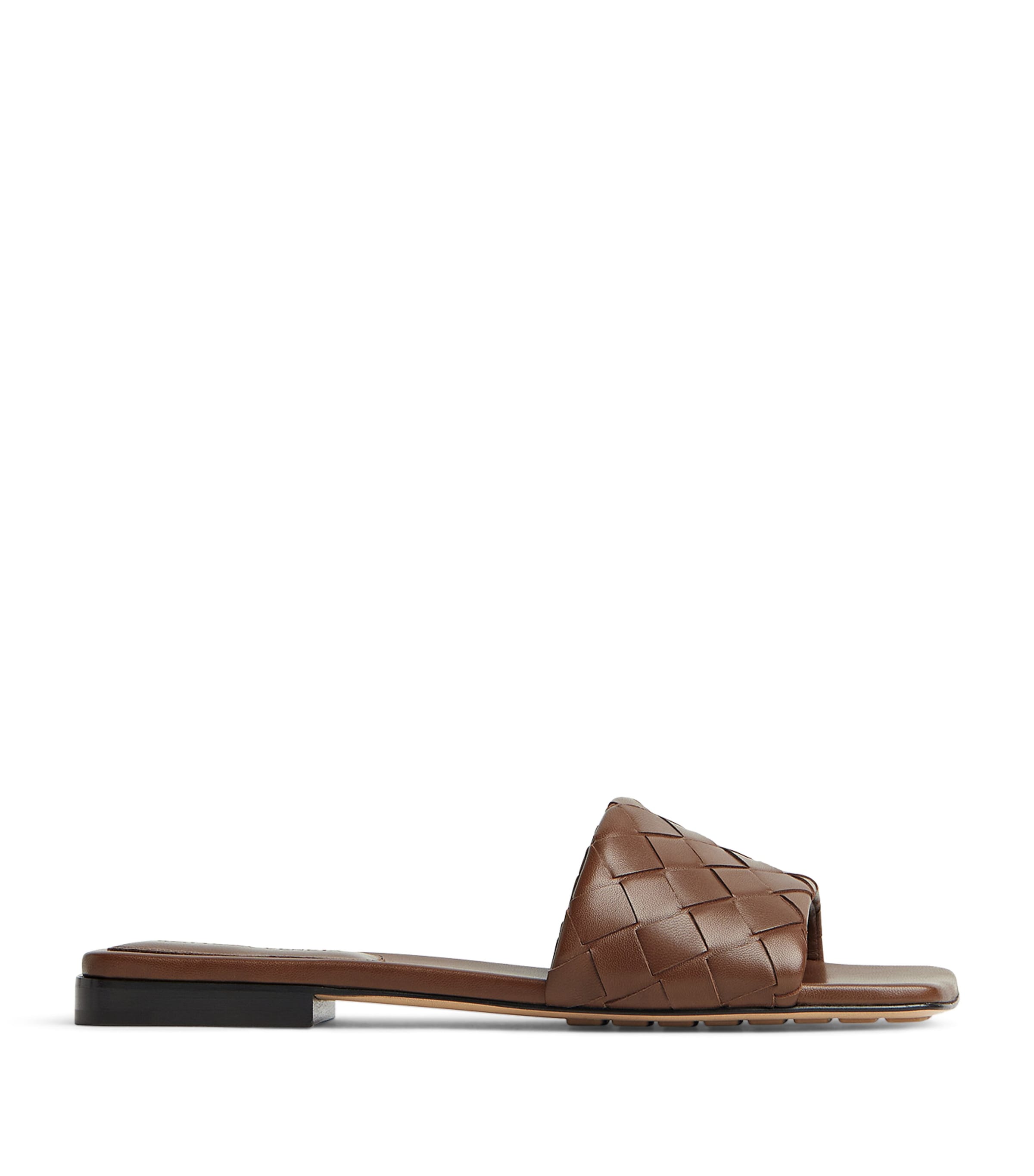 Bottega Veneta Brown Leather Parco Mules