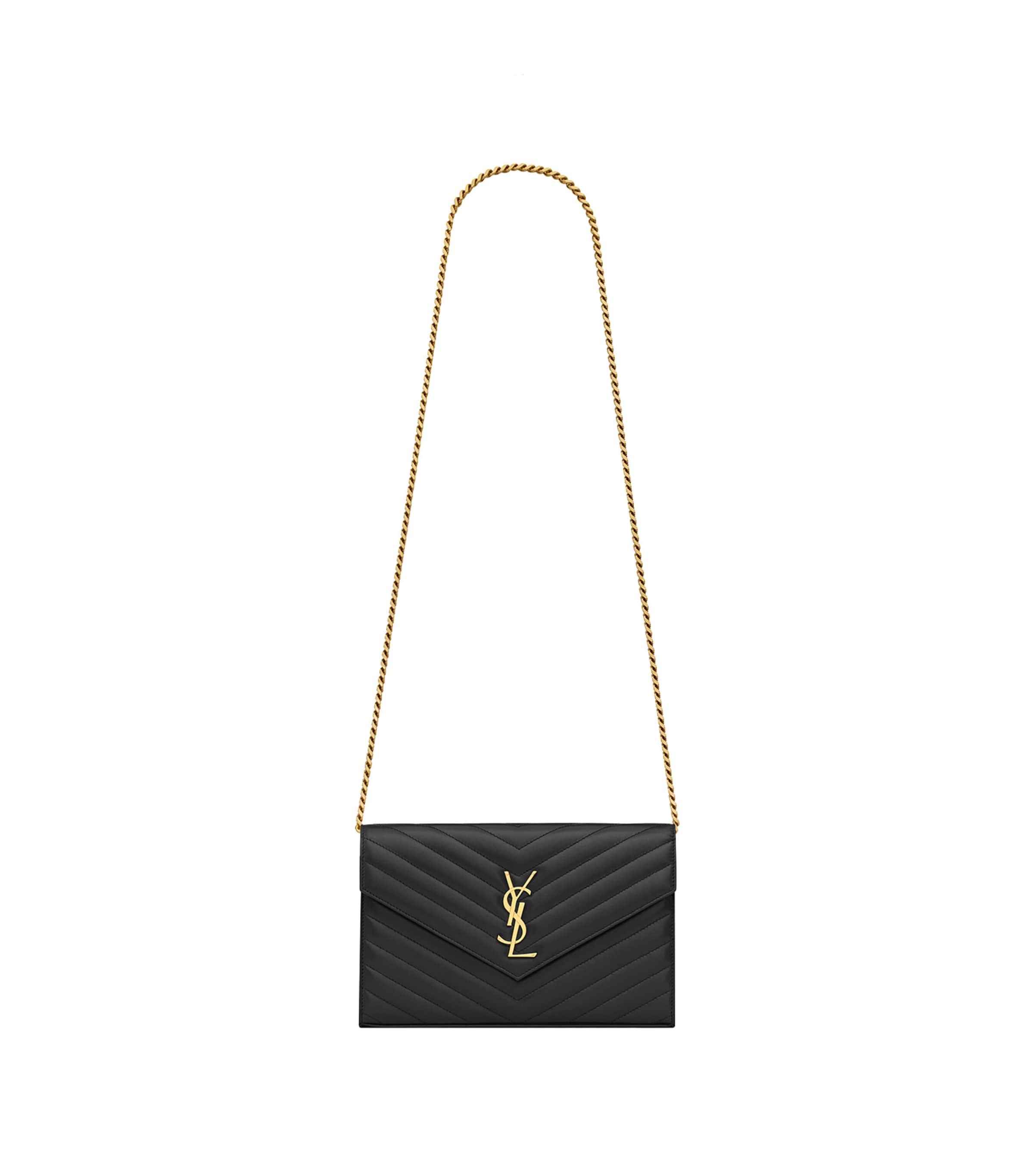 Black Monogram Matelassé Envelope Wallet Bag