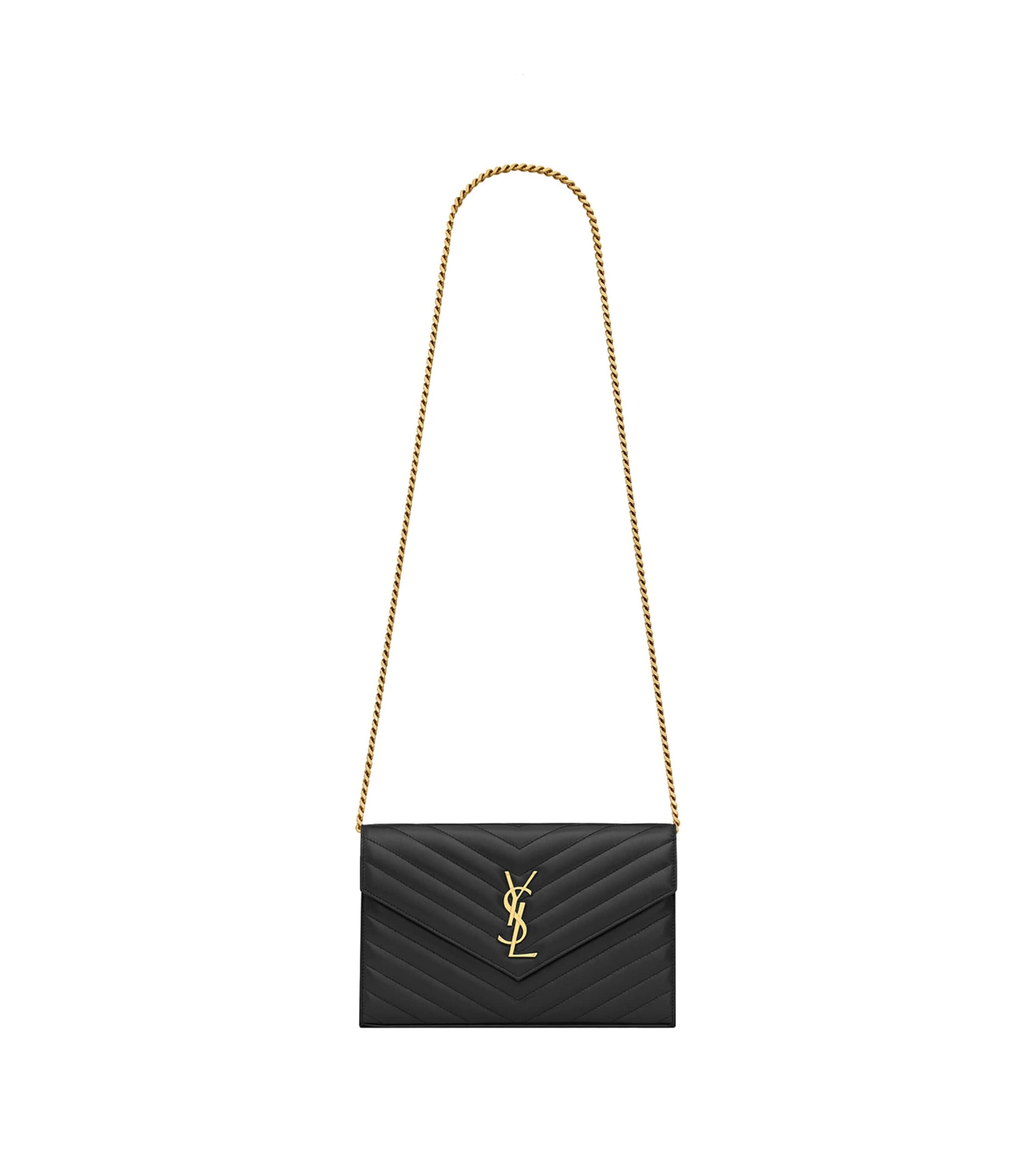 Black Monogram Matelassé Envelope Wallet Bag