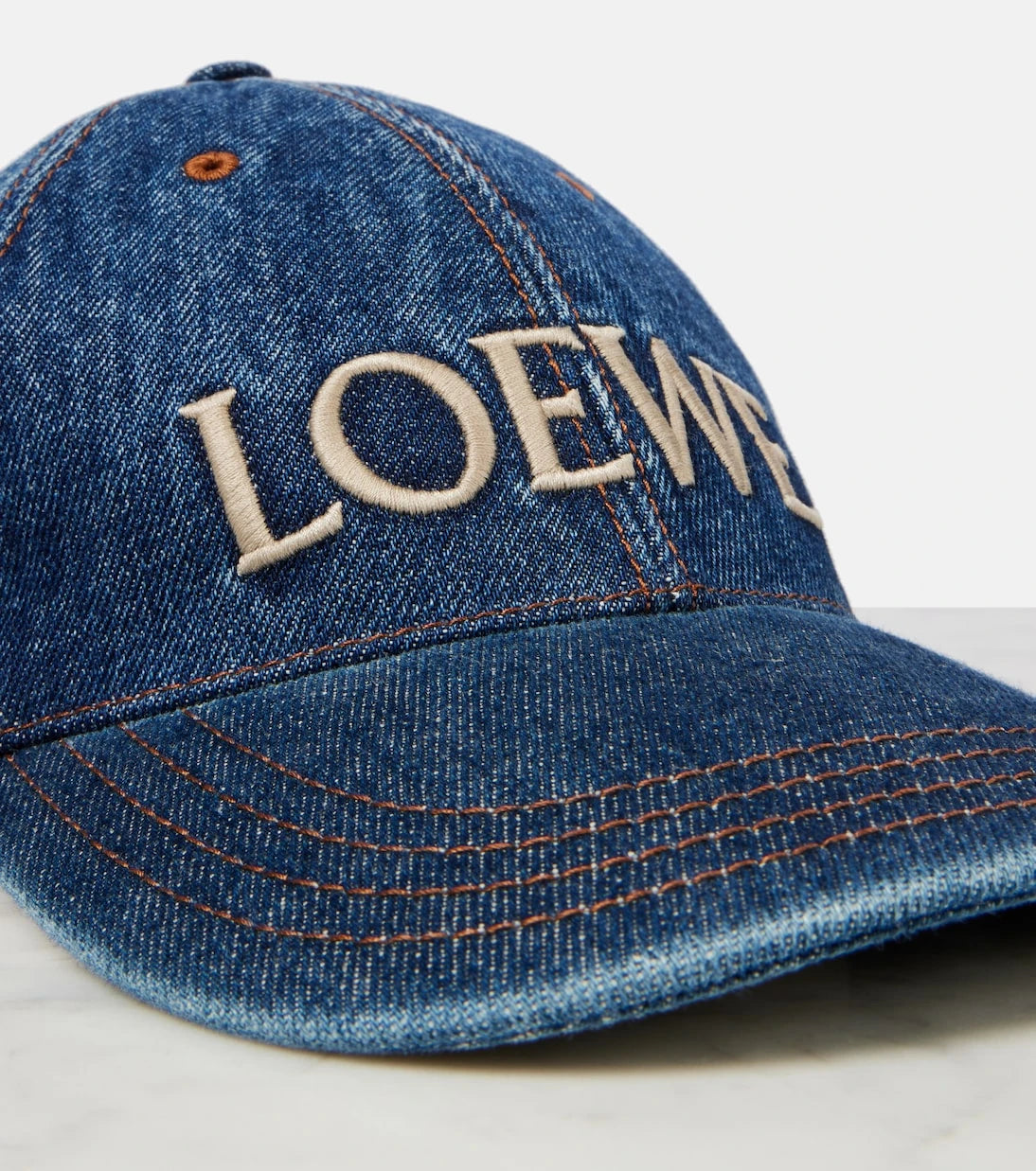 Loewe - Paula's Ibiza logolu denim beyzbol şapkası