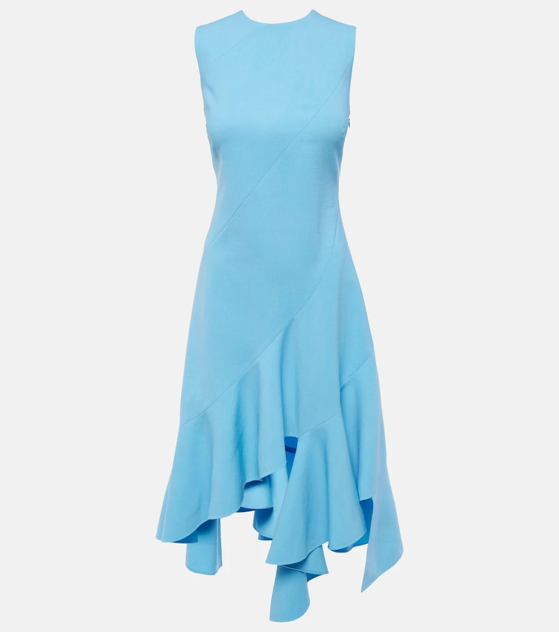 Oscar de la Renta - Asymmetrical wool-blend midi dress