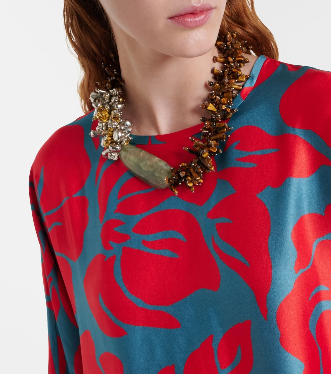 Dries Van Noten - Floral satin midi dress