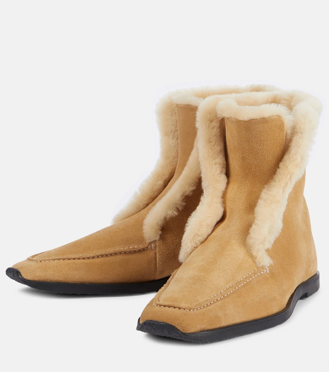 Toteme - Shearling-lined suede ankle boots
