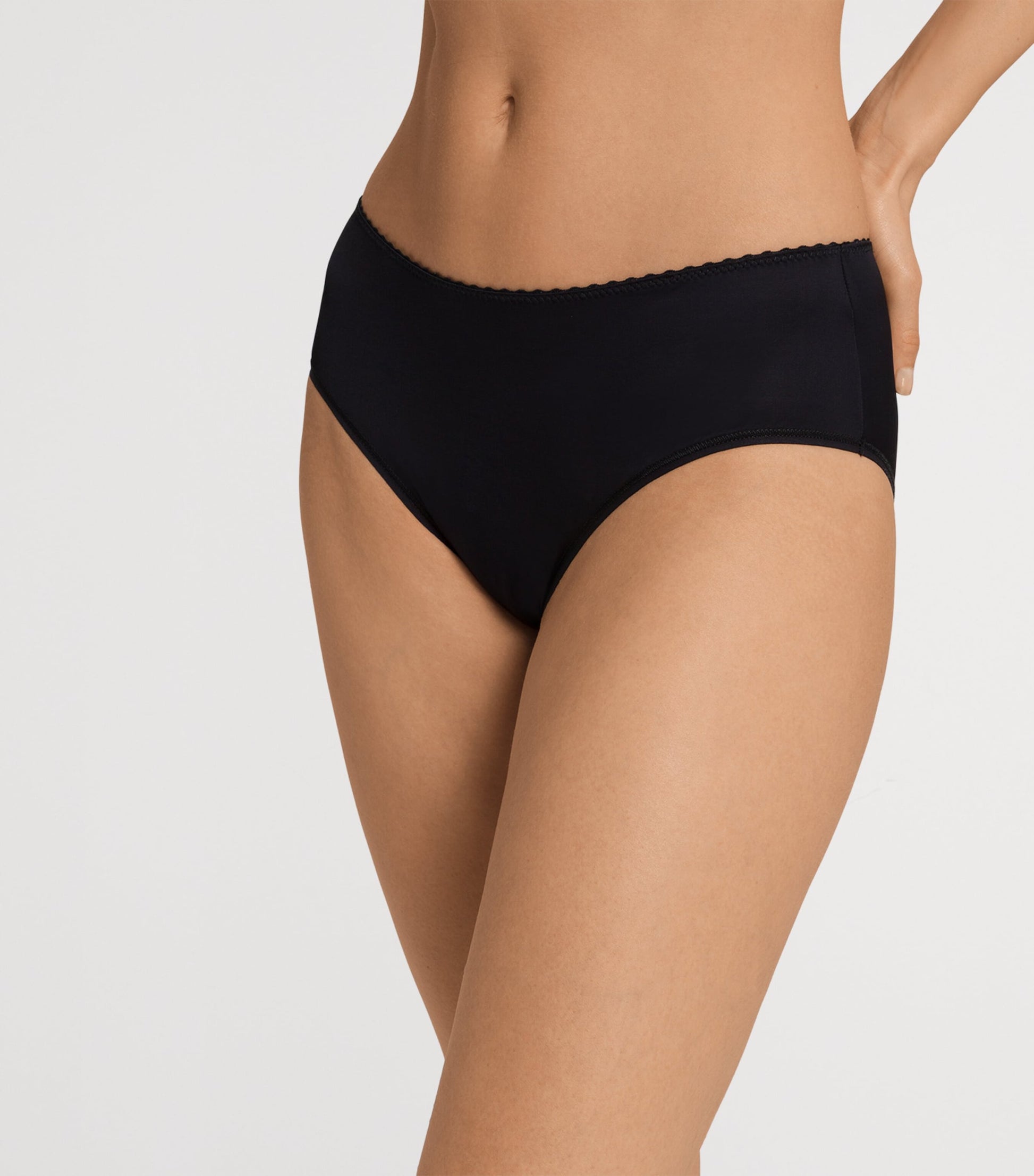 Hanro Black Satin Deluxe Midi Briefs