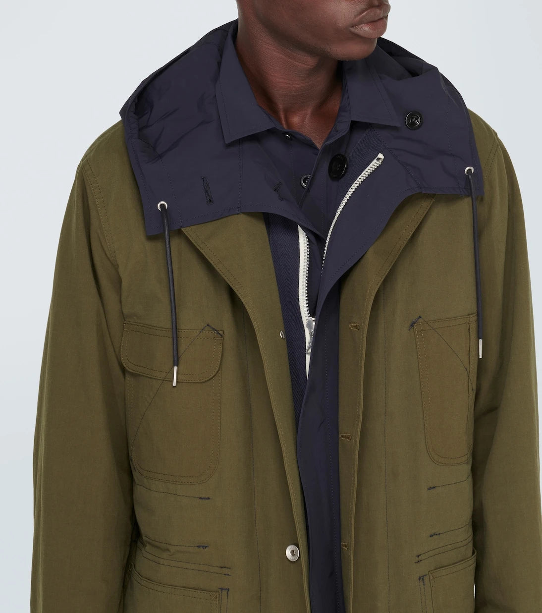 Sacai - Reversible cotton-blend ripstop coat