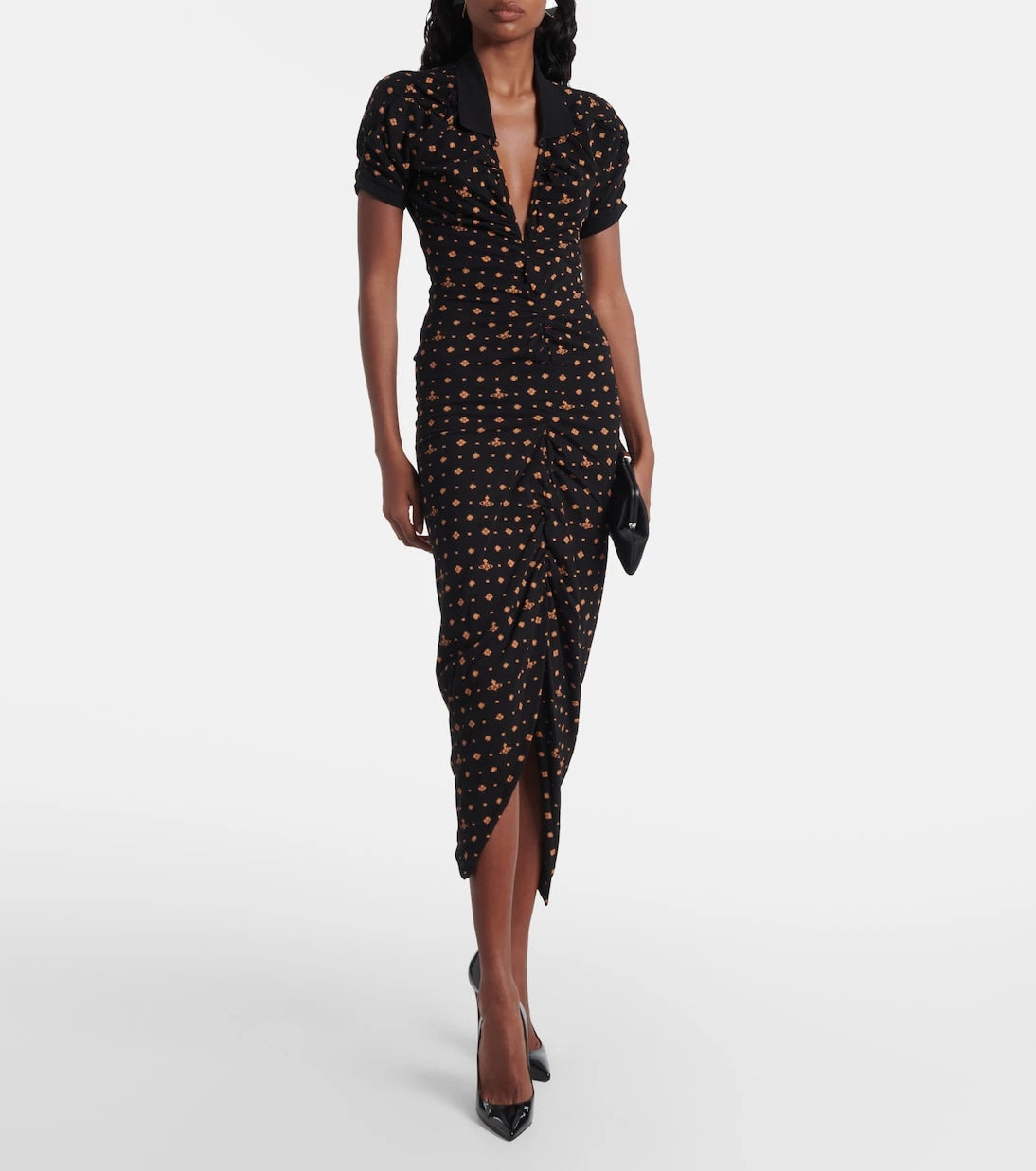 Vivienne Westwood - Pulling draped cotton midi dress