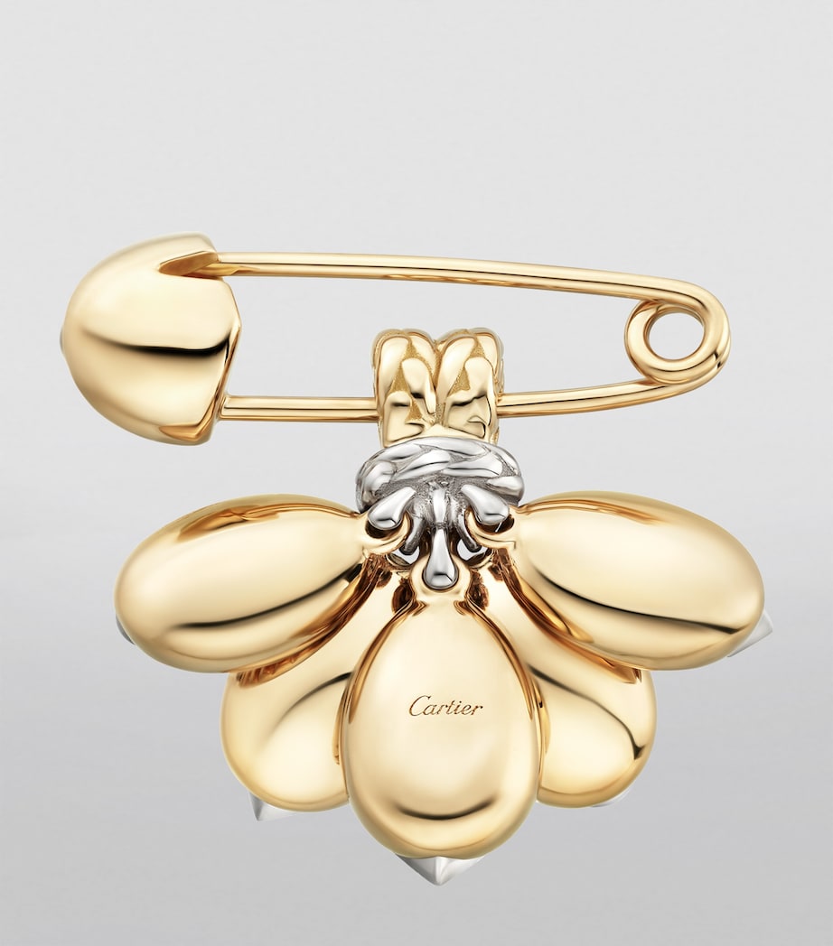 Yellow Gold, White Gold and Diamond Grain de Café Brooch