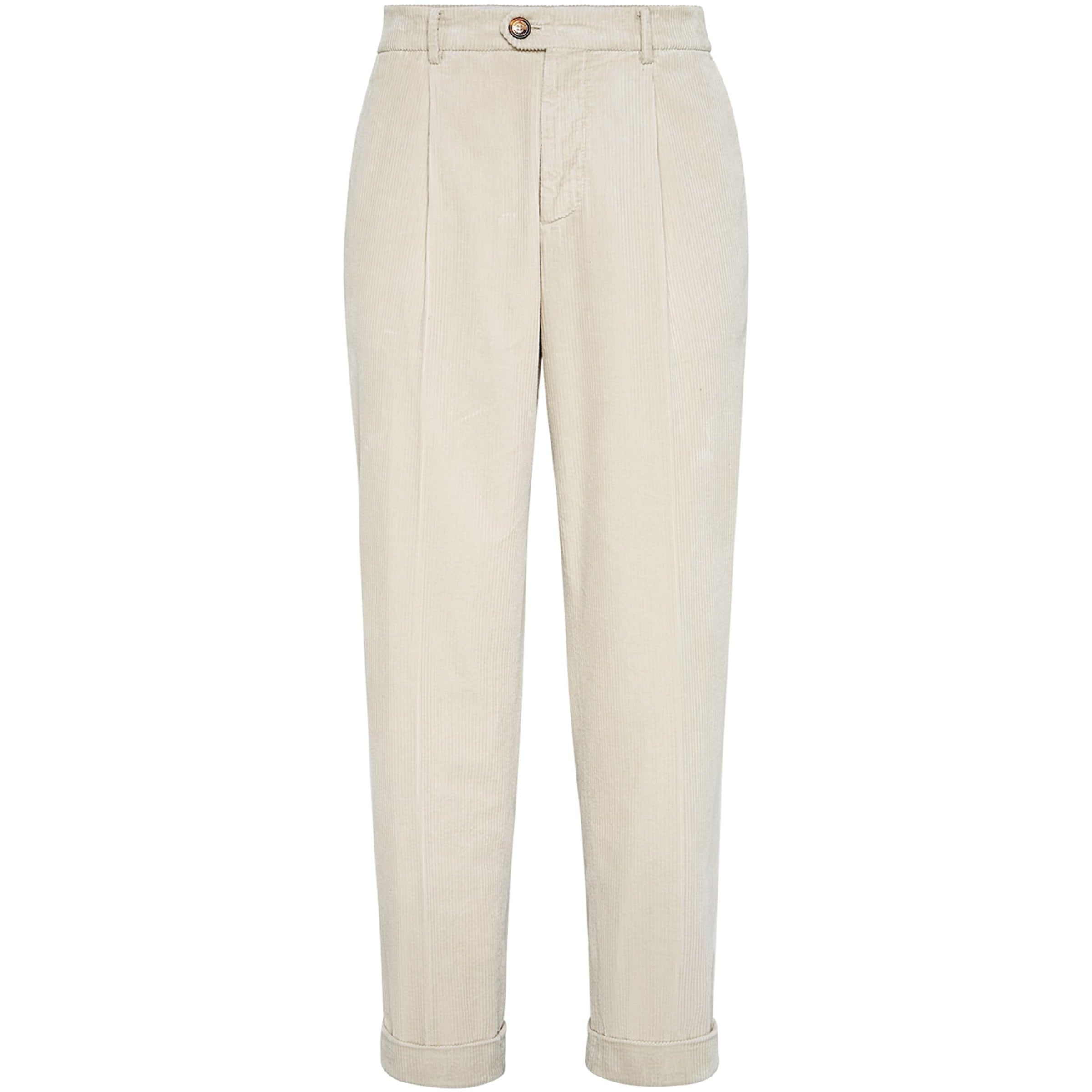 Cotton Corduroy Pleated Trousers
