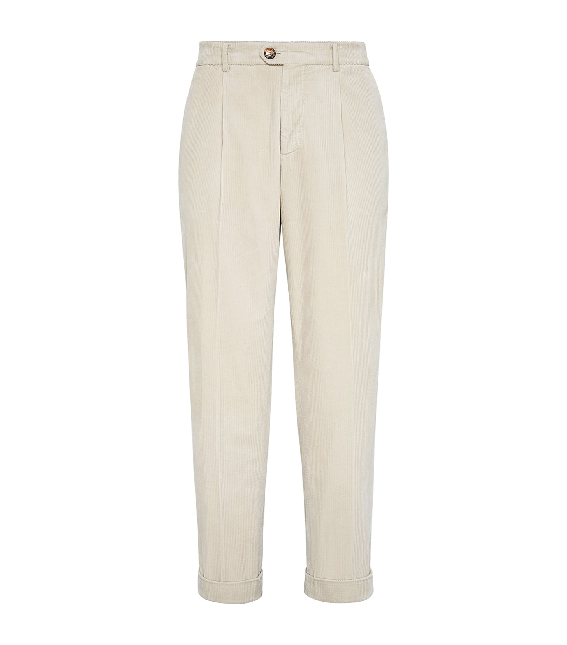 Cotton Corduroy Pleated Trousers