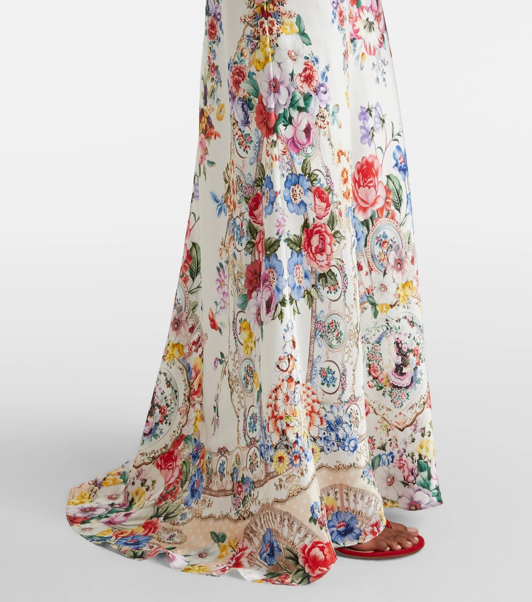 Camilla - Embellished floral silk slip dress