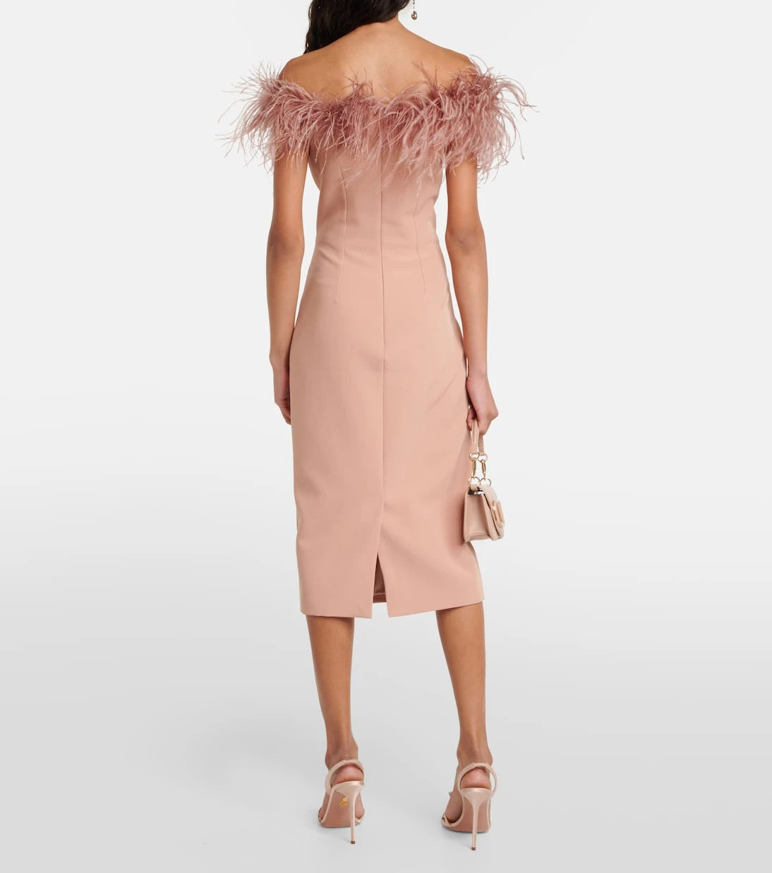 Safiyaa - Feather-trimmed midi dress
