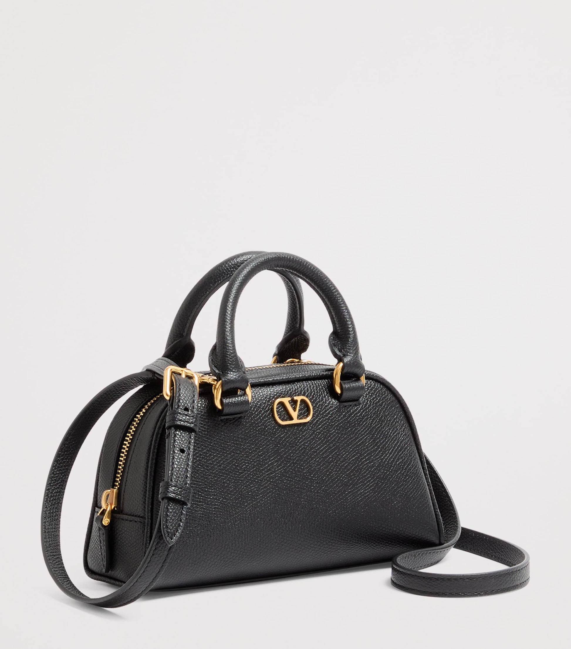 Mini Grained Leather VLogo Signature Top-Handle Bag