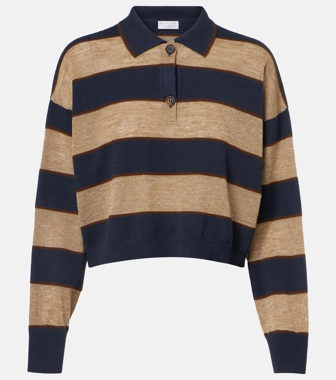 Brunello Cucinelli - Wool, cashmere, and silk polo sweater