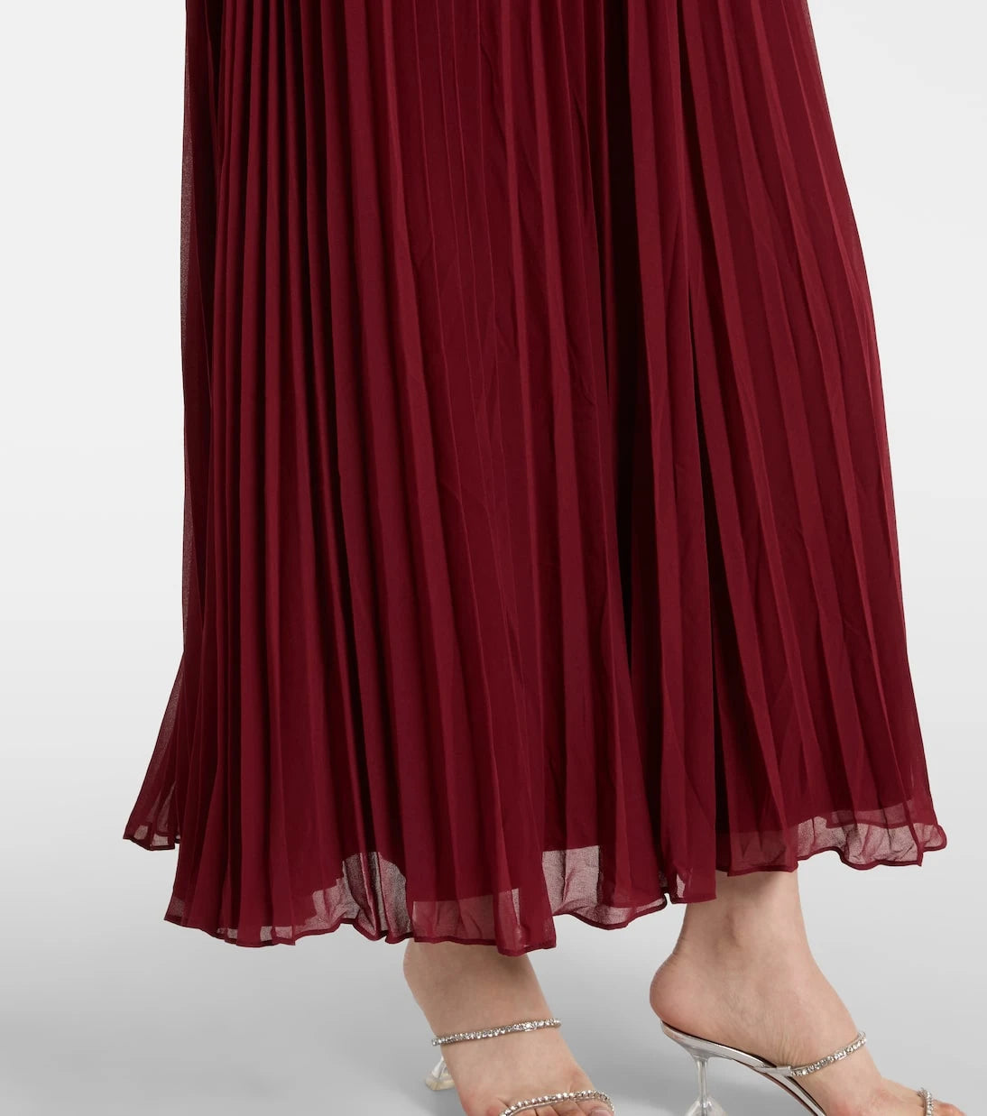 Self-Portrait - Embellished feather-trimmed chiffon maxi dress