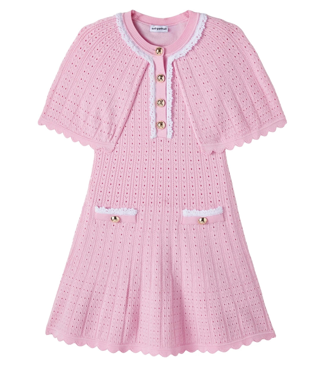Self-Portrait Kids - Caped pointelle dress