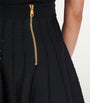 Balmain Black Flared Knitted Mini Skirt