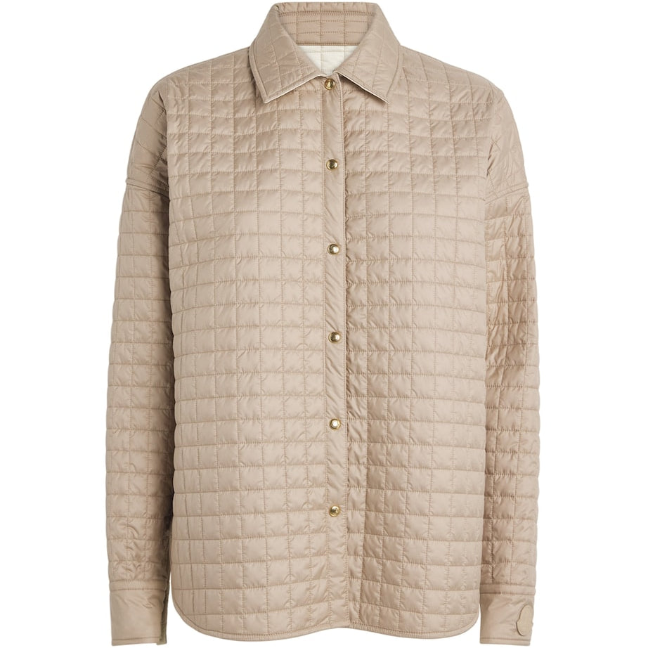 Moncler Beige Microfiber Quilted Reversible Shacket