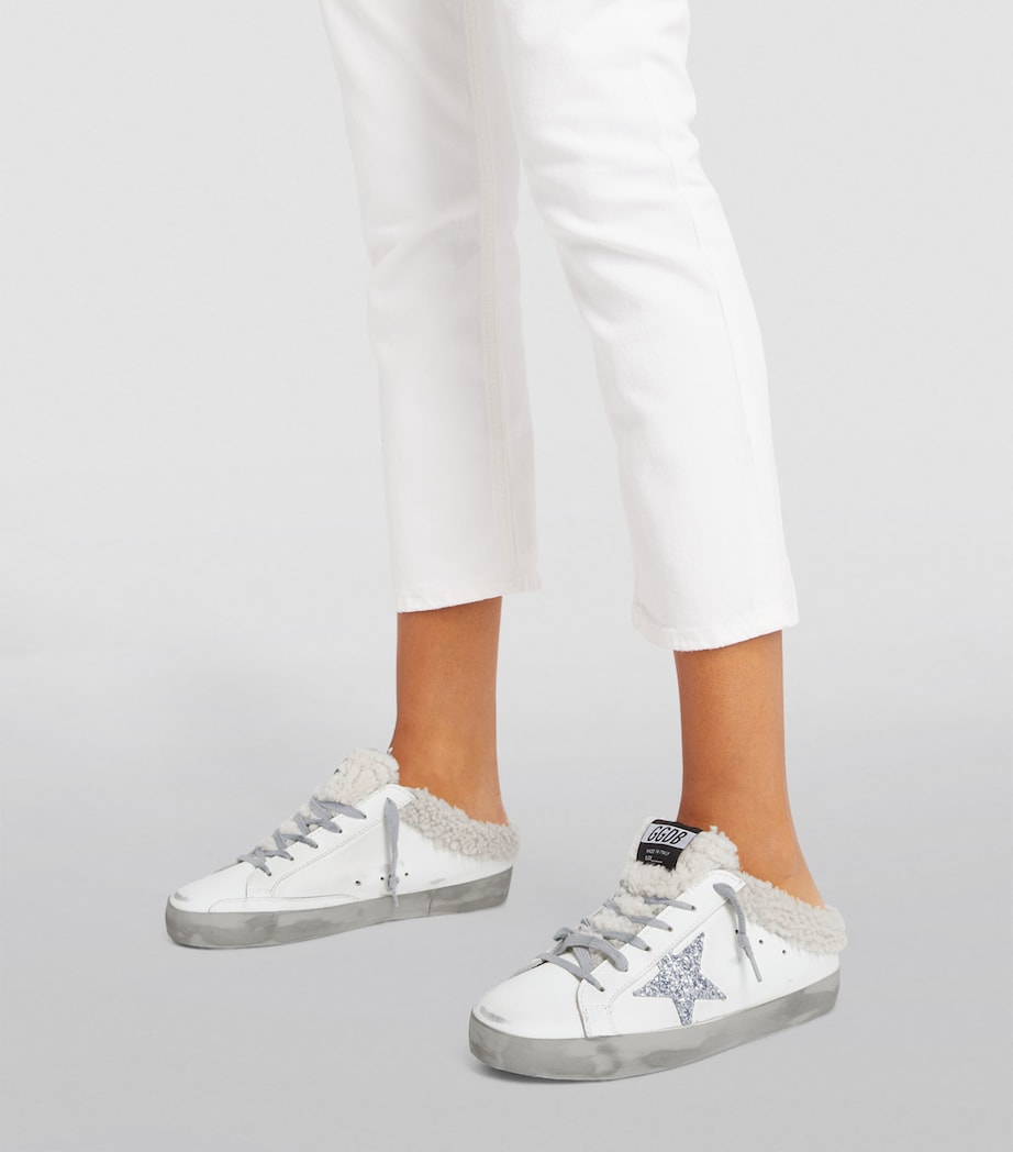 White Shearling Superstar Slip-On Sneakers
