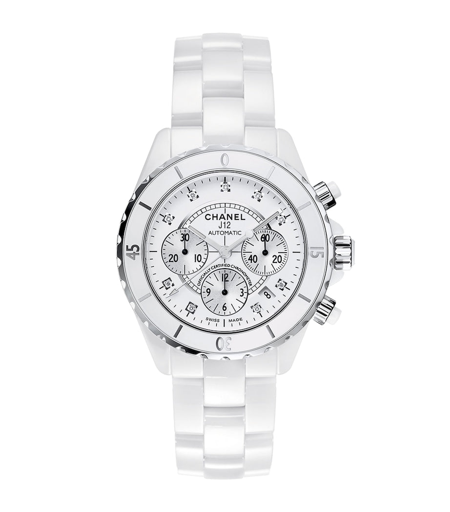 Ceramic, Steel and Diamond J12 Chronograph Watch 41mm