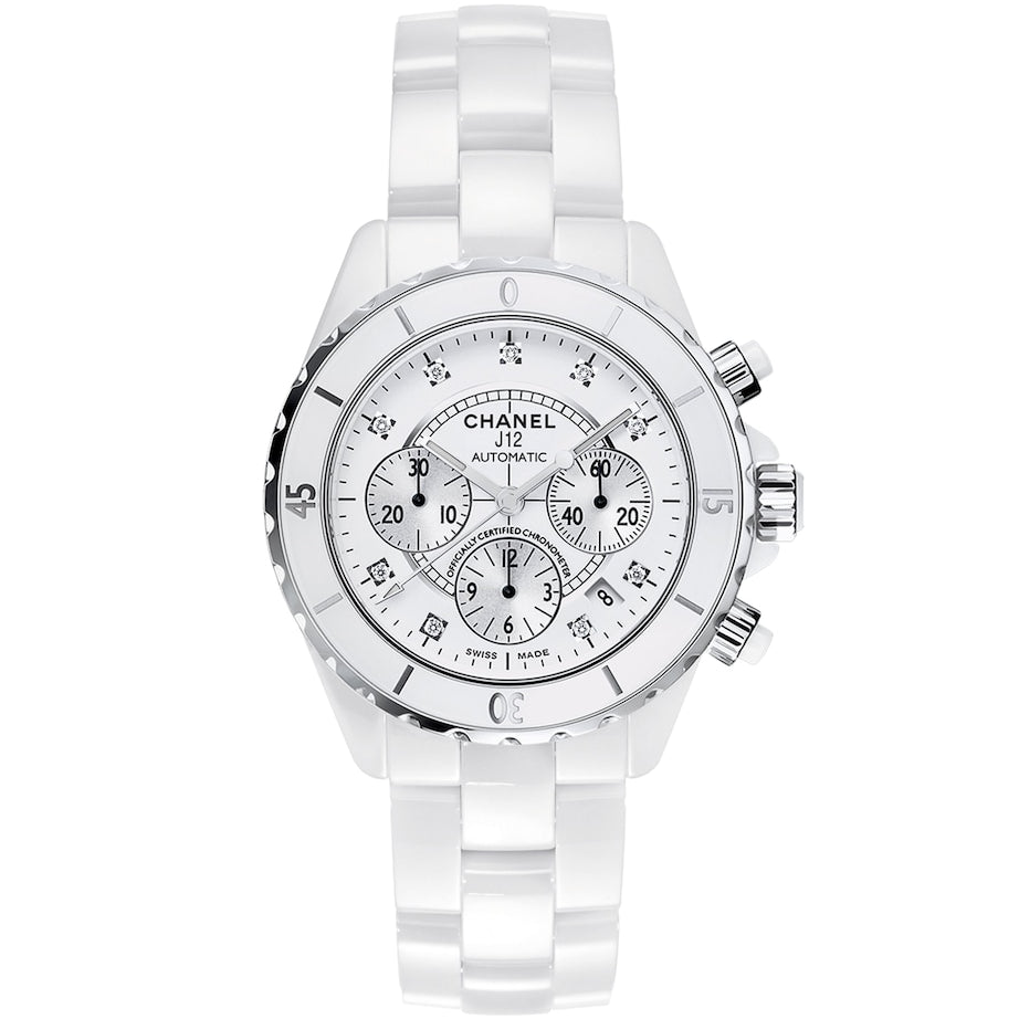 Ceramic, Steel and Diamond J12 Chronograph Watch 41mm