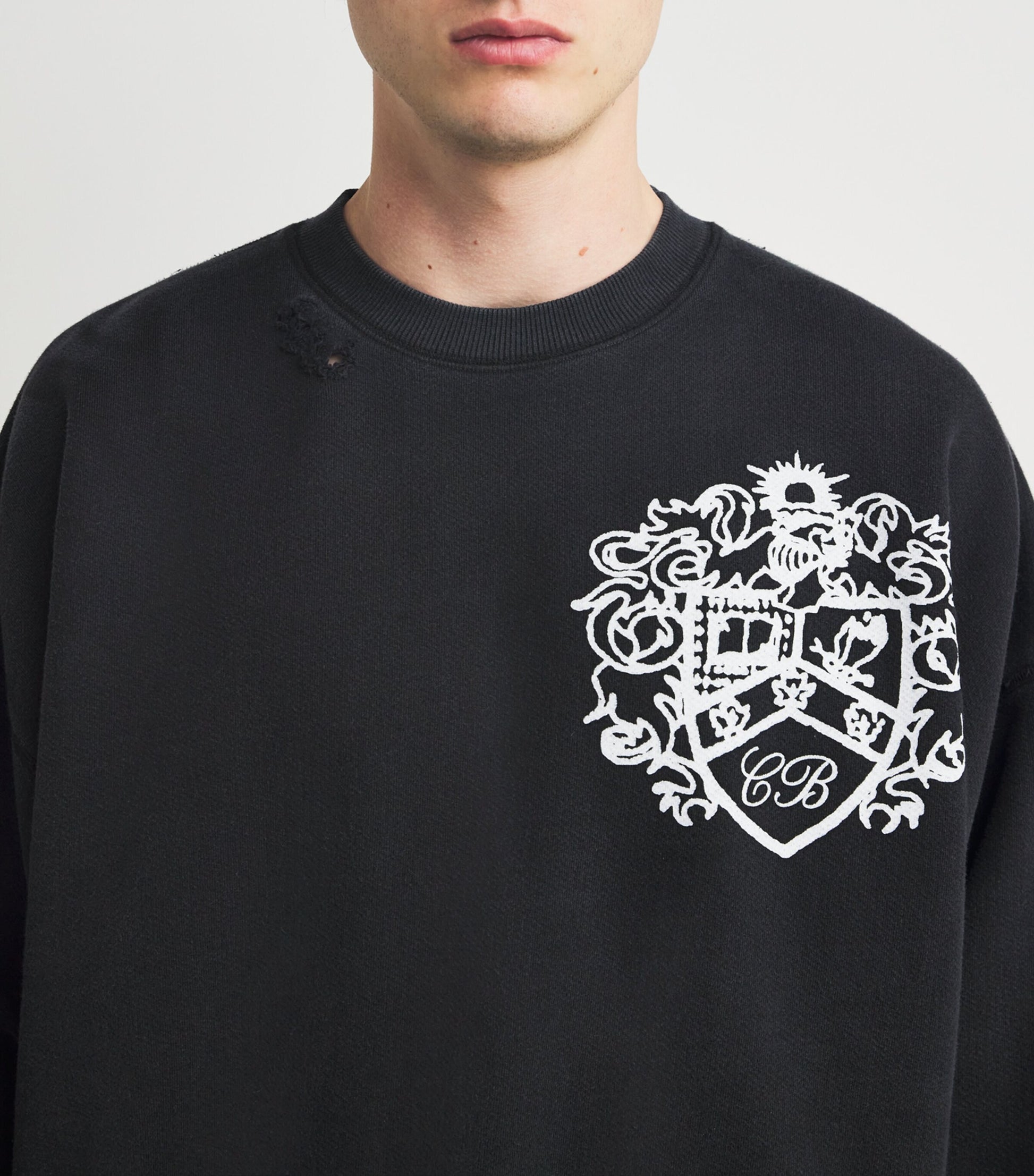 Black Collegiate Crest Sweatshirt
