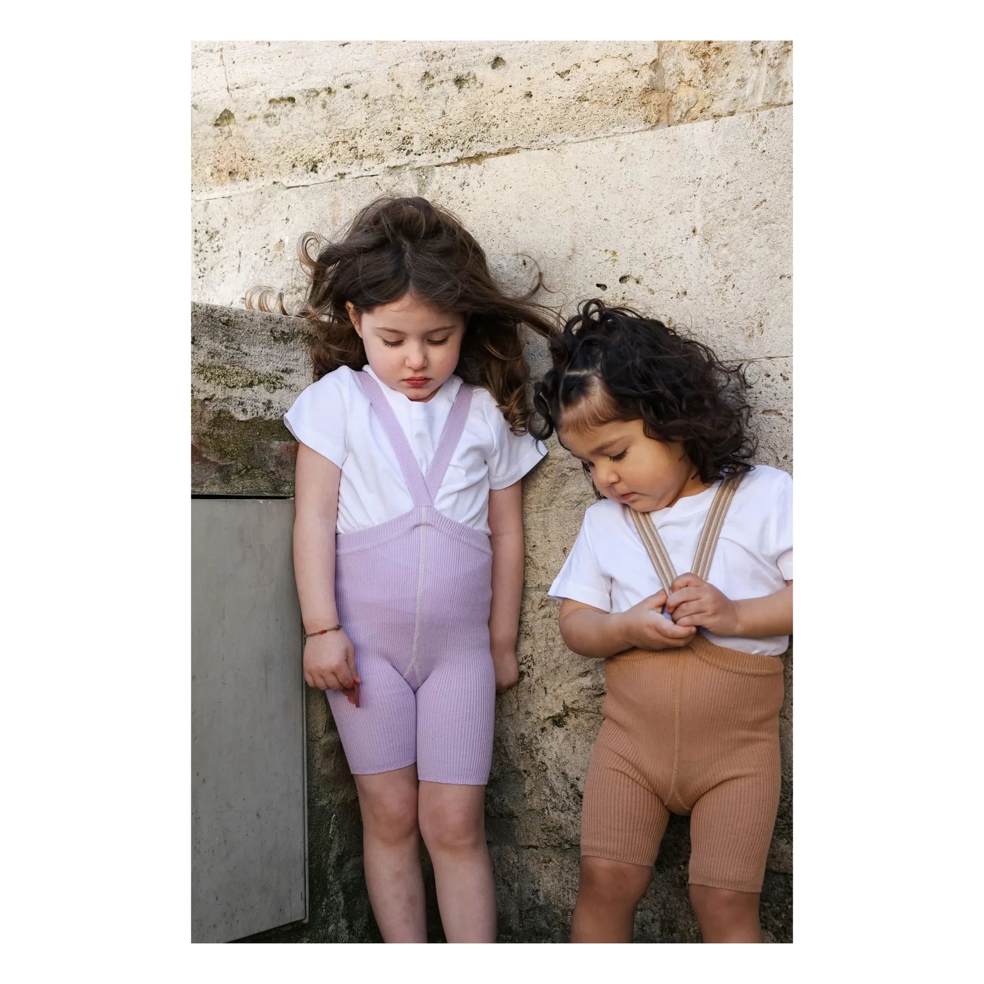 Silly Silas - Striped Organic Cotton Shorty Tights | Light brown