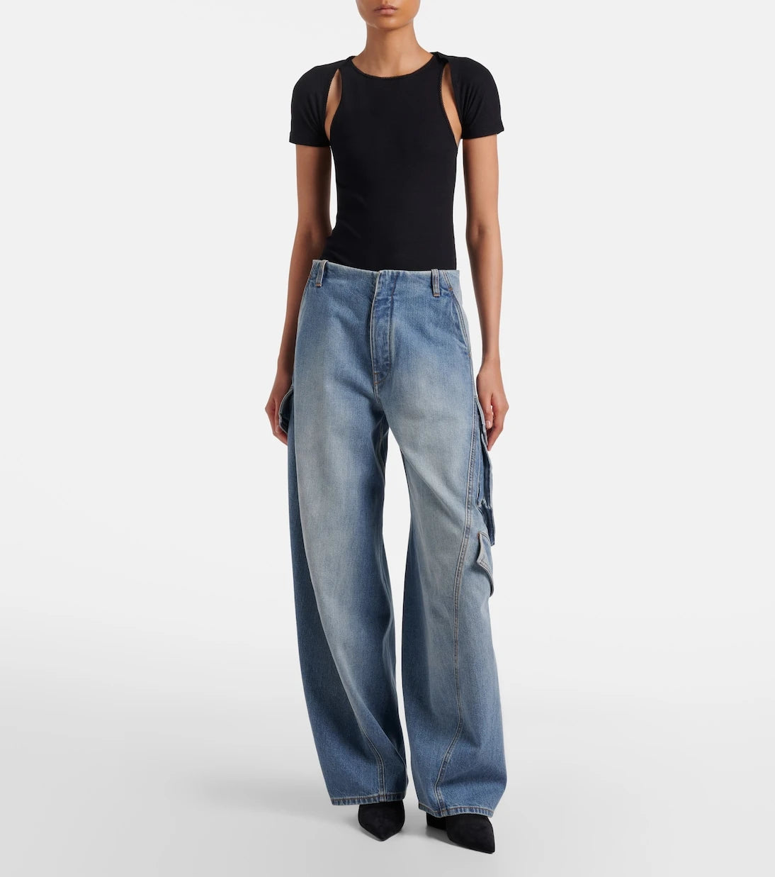 Alaïa - Layered ribbed-knit jersey top
