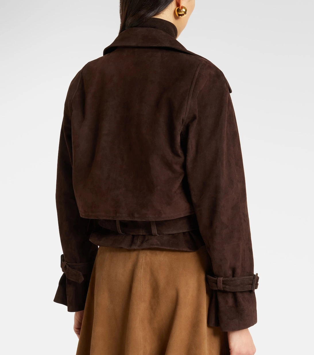 Nour Hammour - Hatti cropped suede jacket