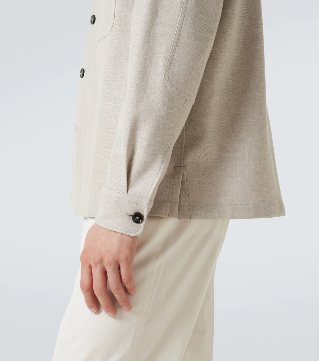 Zegna - قميص علوي من مزيج الكتان والصوف والحرير