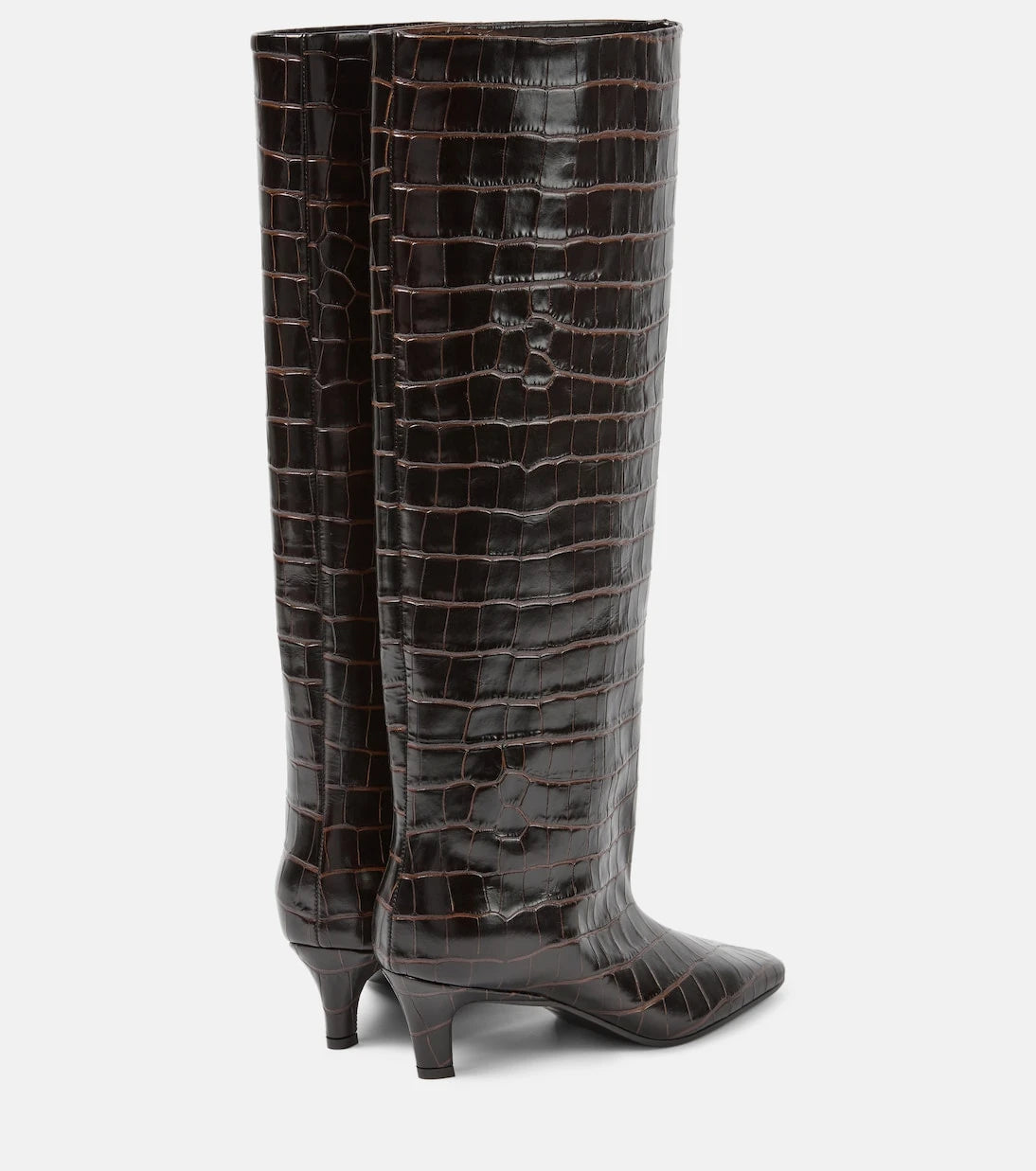 Toteme - Wide Shaft croc-effect leather knee-high boots