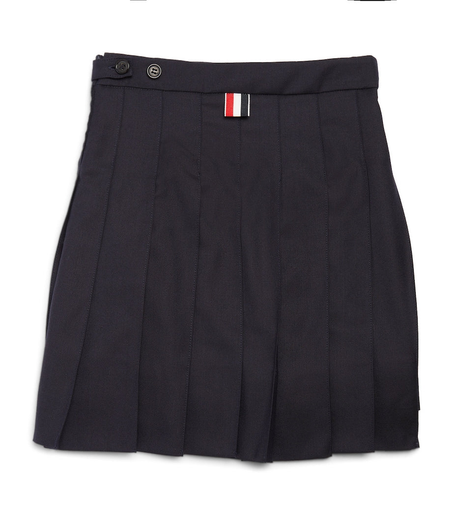 Thom Browne Kids Wool Pleated Skirt (2-12 Years)