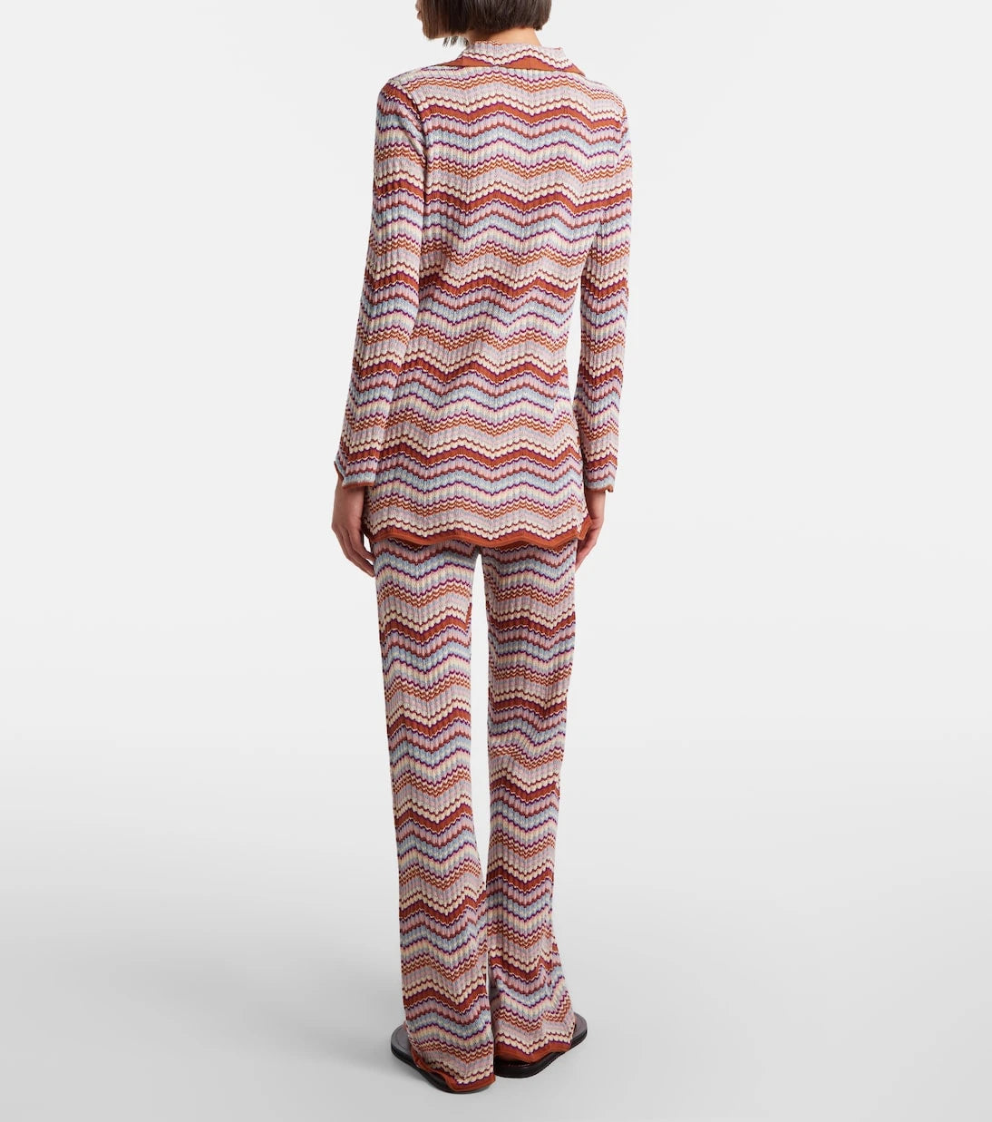 Rixo - Boni chevron cotton flared pants