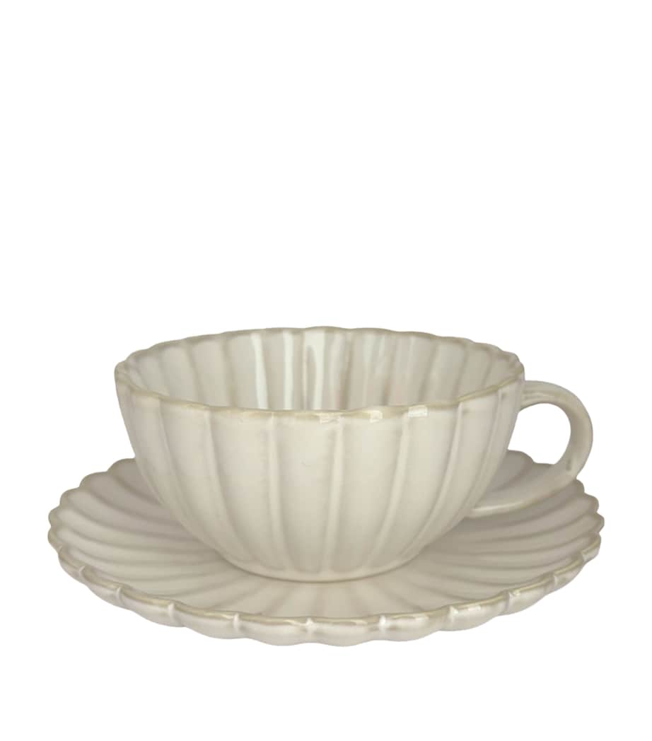 Maison Margaux Set of 4 Shell Coffee Cups and Saucers