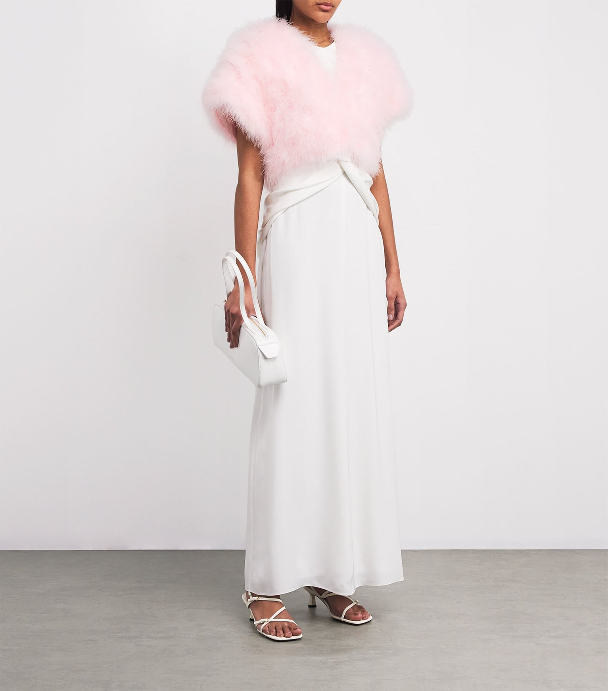 Yves Salomon Pink Feather Bolero Jacket