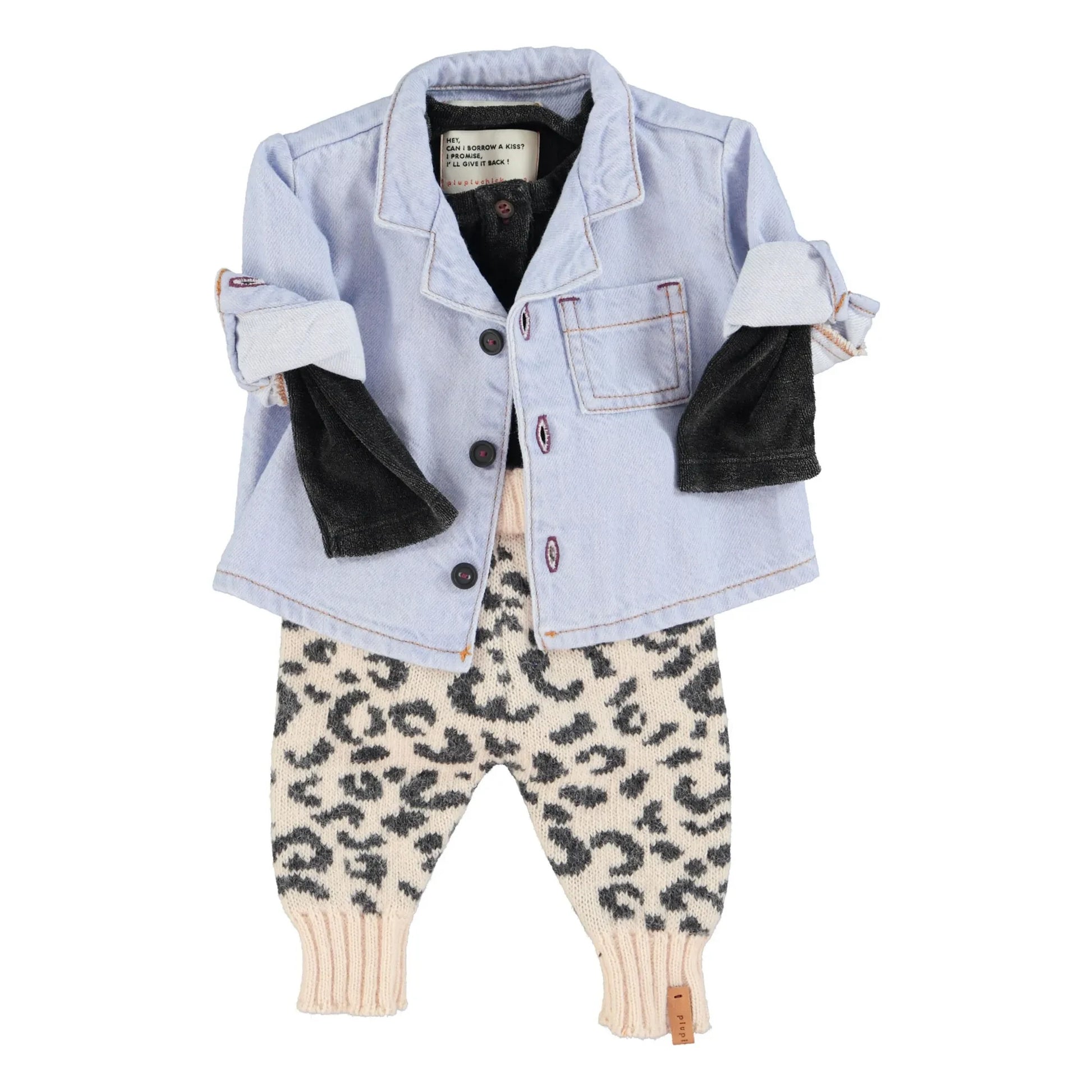 Piupiuchick - Leopard Wool Legging | Pale Pink