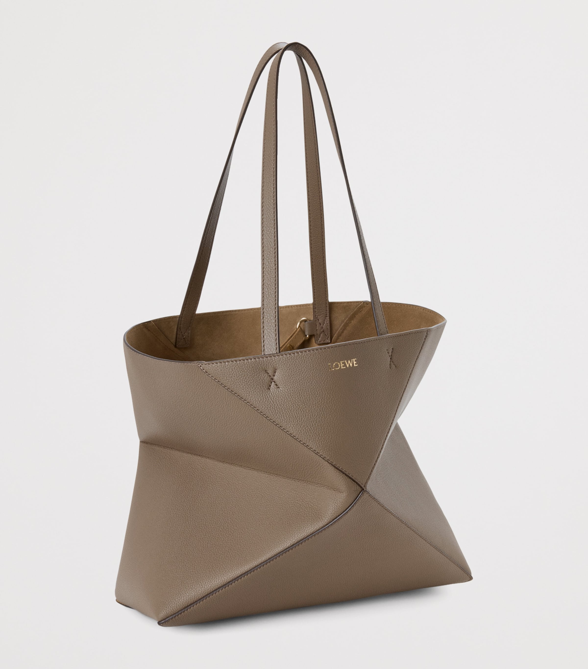 Medium Leather Puzzle Fold Tote Bag
