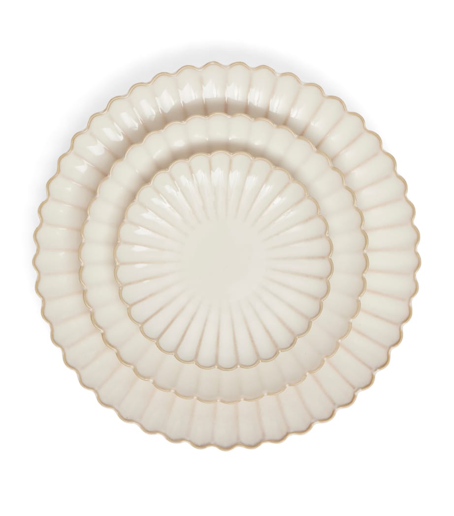 Set of 4 Shell Bread Plates (16cm) CREAM