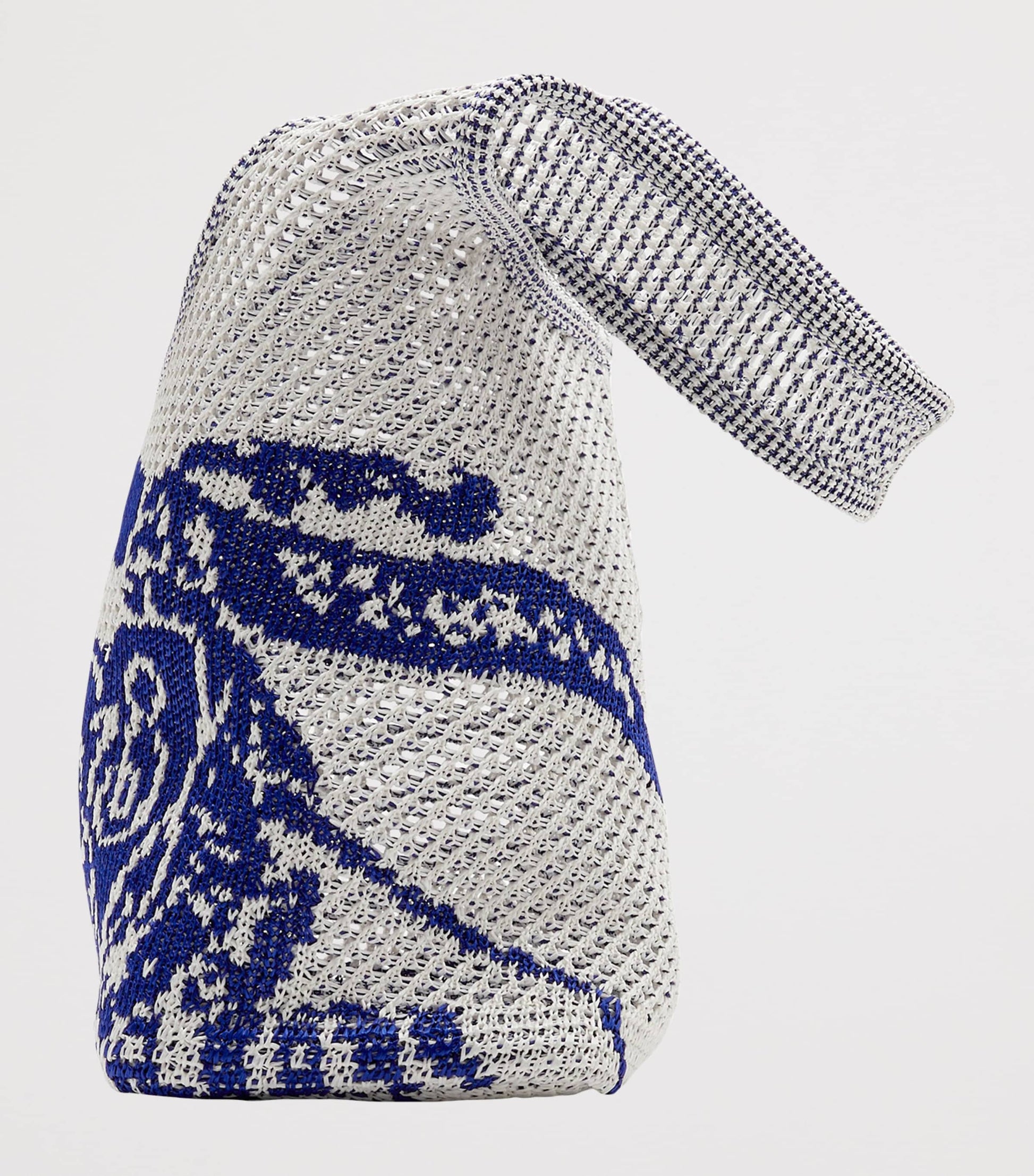 White Small Crochet Equestrian Knight Design Shoulder Bag