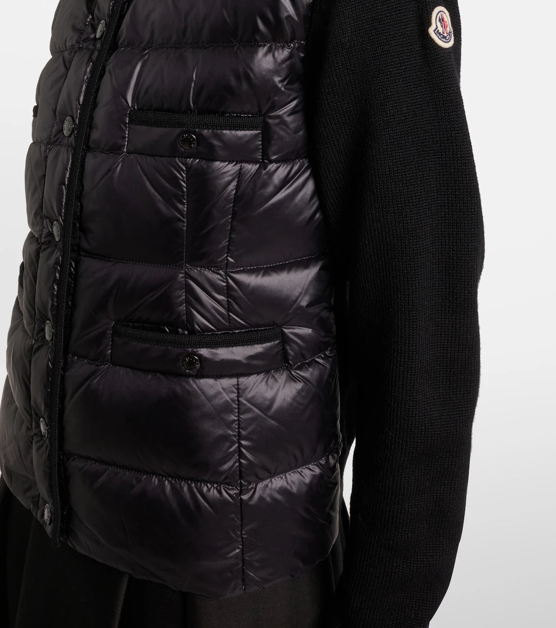 Moncler - Down-paneled virgin wool cardigan