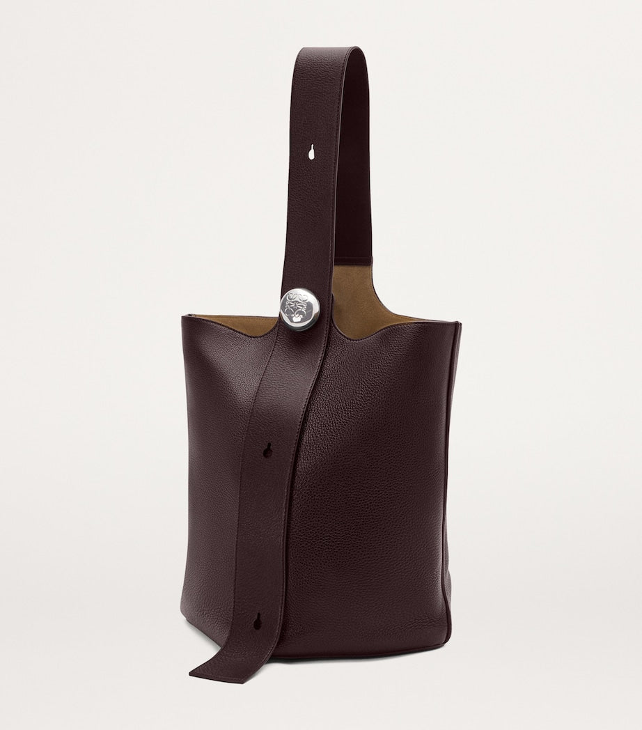 Large Leather Pebble Bucket Bag