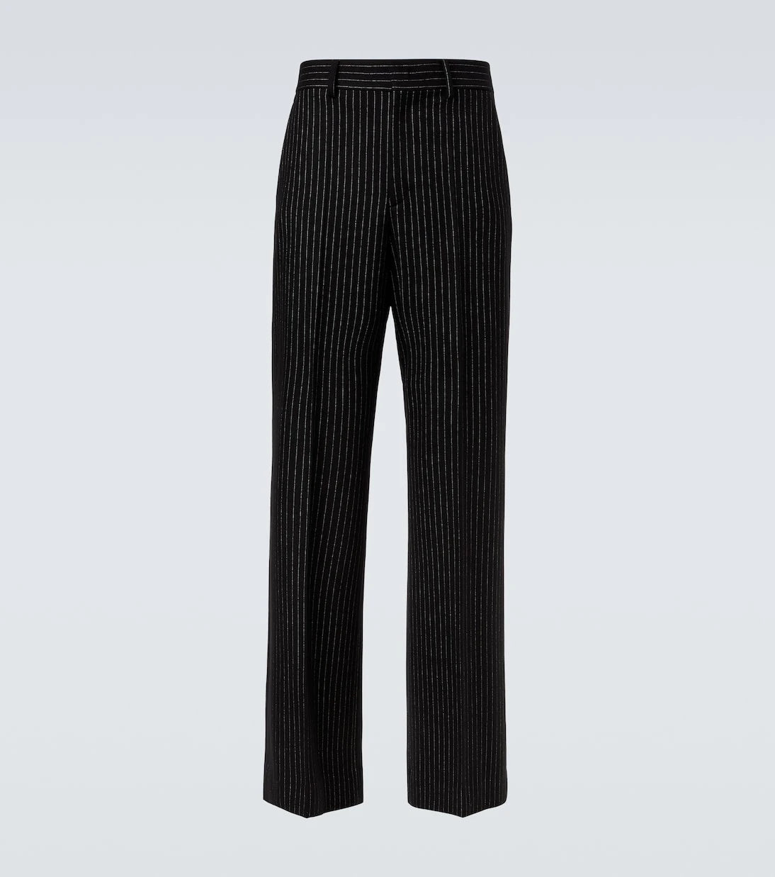 Valentino - Pinstripe wool and silk straight pants